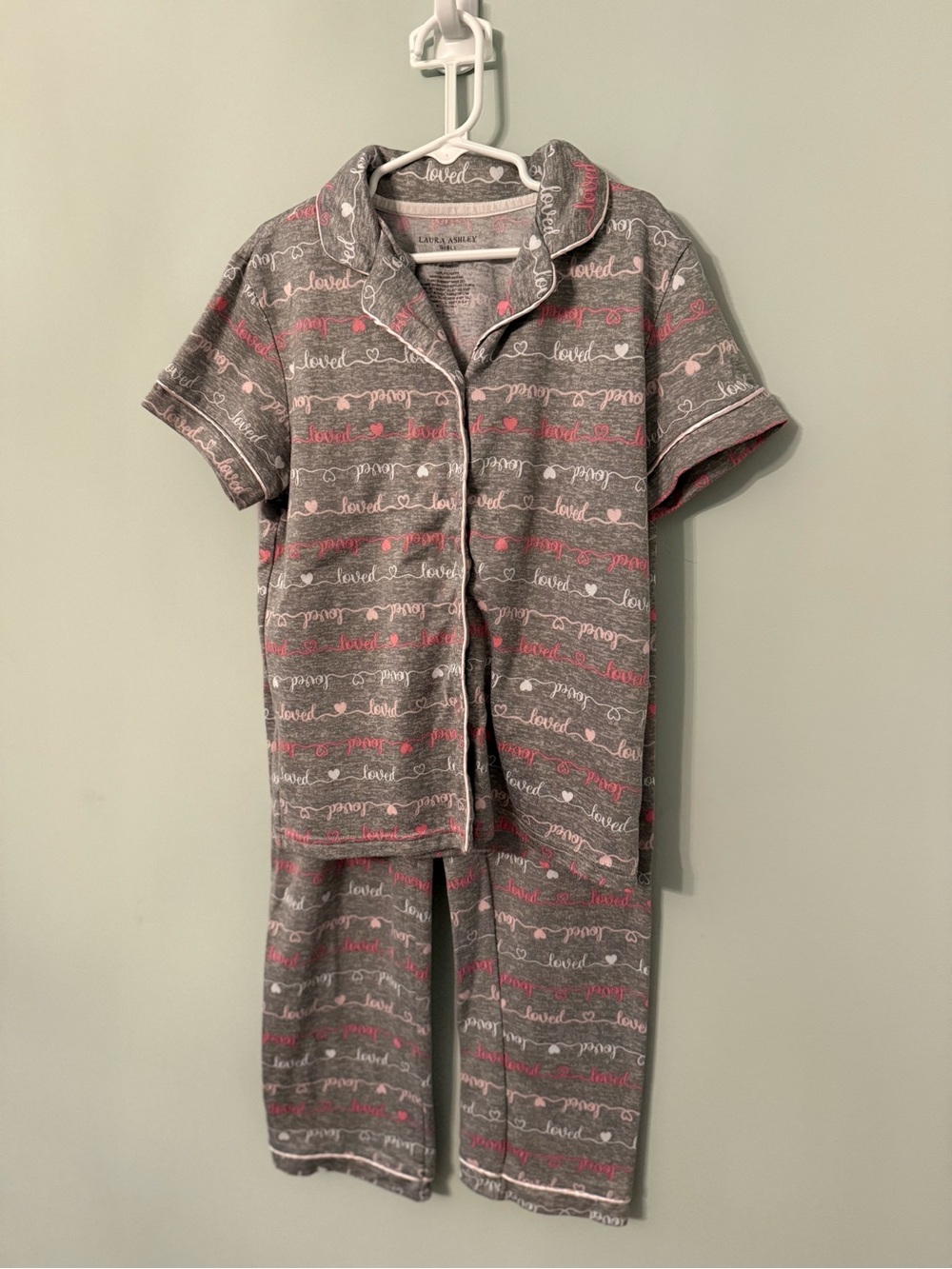 Girls' Short Sleeve Pajama Set Size 8